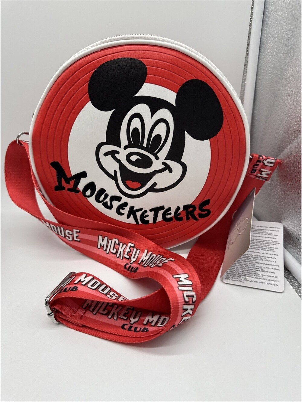 Disney LOUNGEFLY Mickey Mouseketeers Drum Style Crossbody Bag NEW